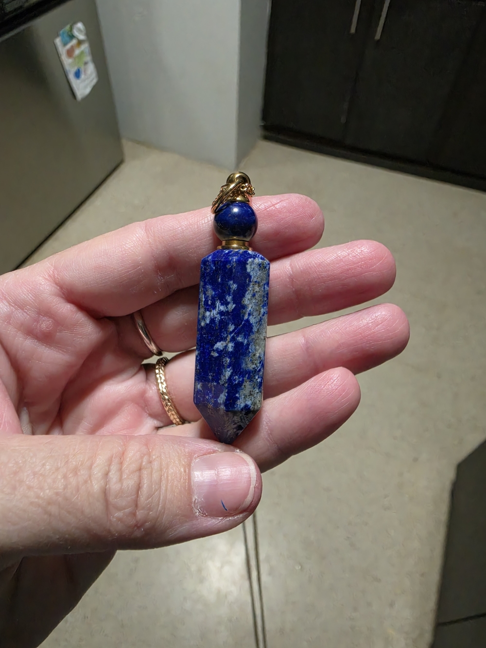 Lapis Lazuli Point Pendant - Essential Oil Necklace